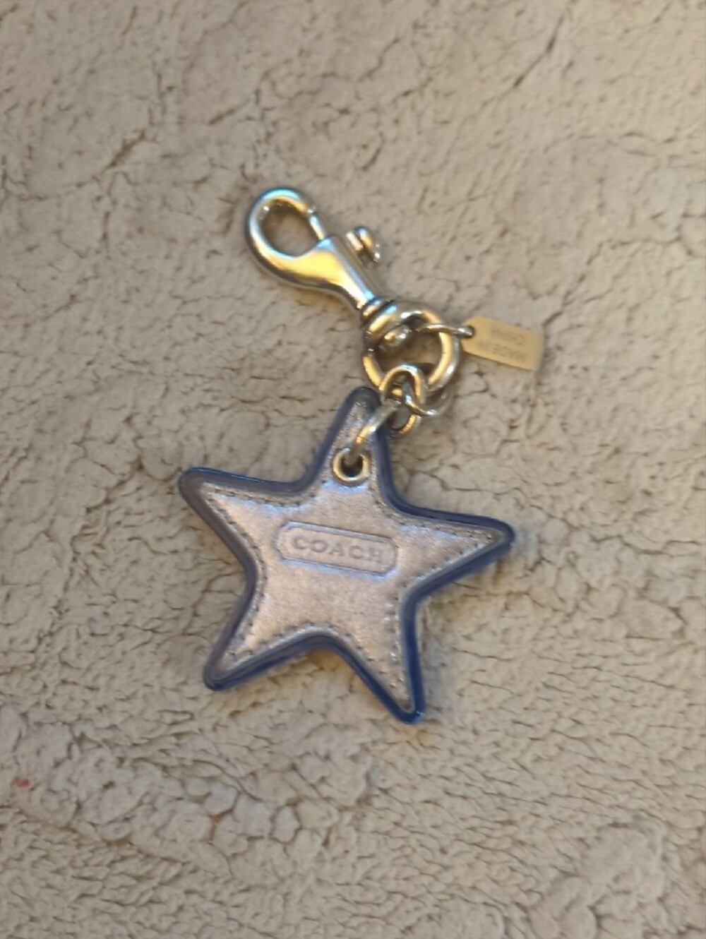 Coach Kids Star Key Charm in Silver and Navy Blue - Picture 4 of 4